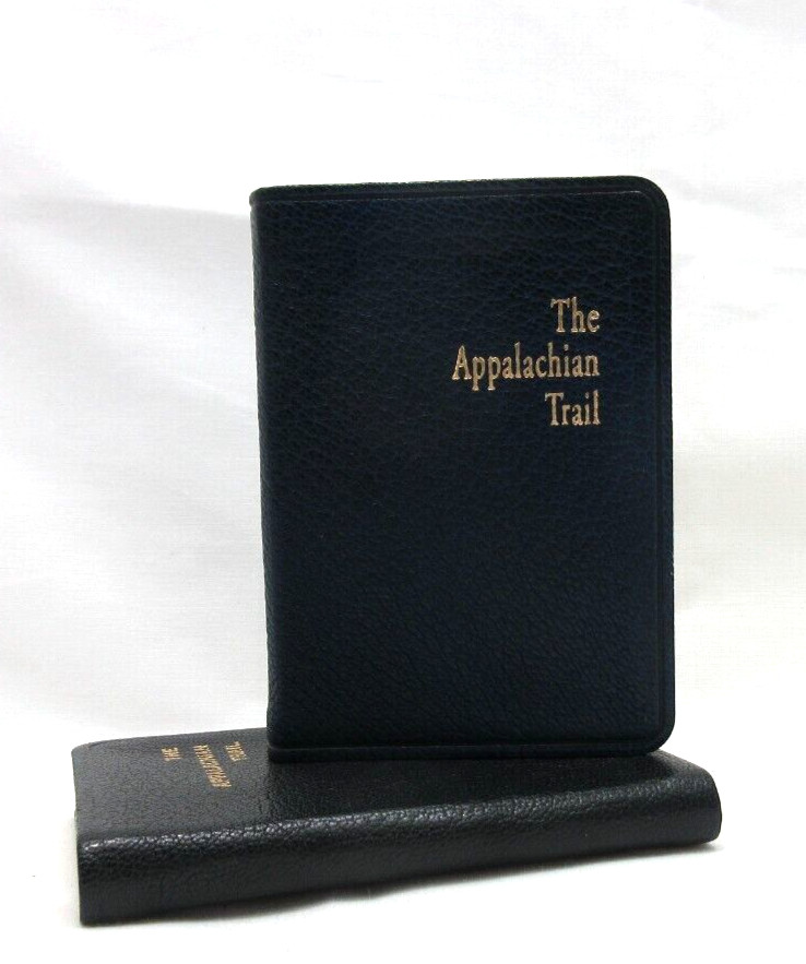 APPALACHIAN TRAIL 3×4″ MIN Guide Leather Cover Notebook w Maps Info 160 Pgs NAVY