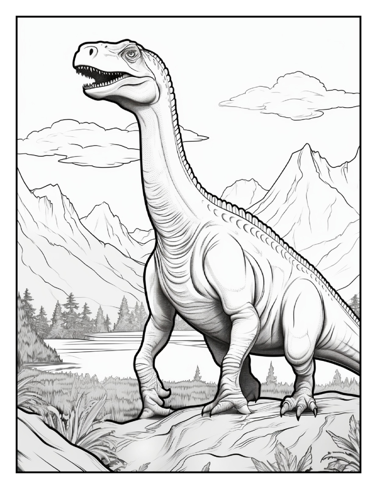 „Cute Dinosaur Coloring Book – Perfect Gift for Kids Who Love Dinosaurs“