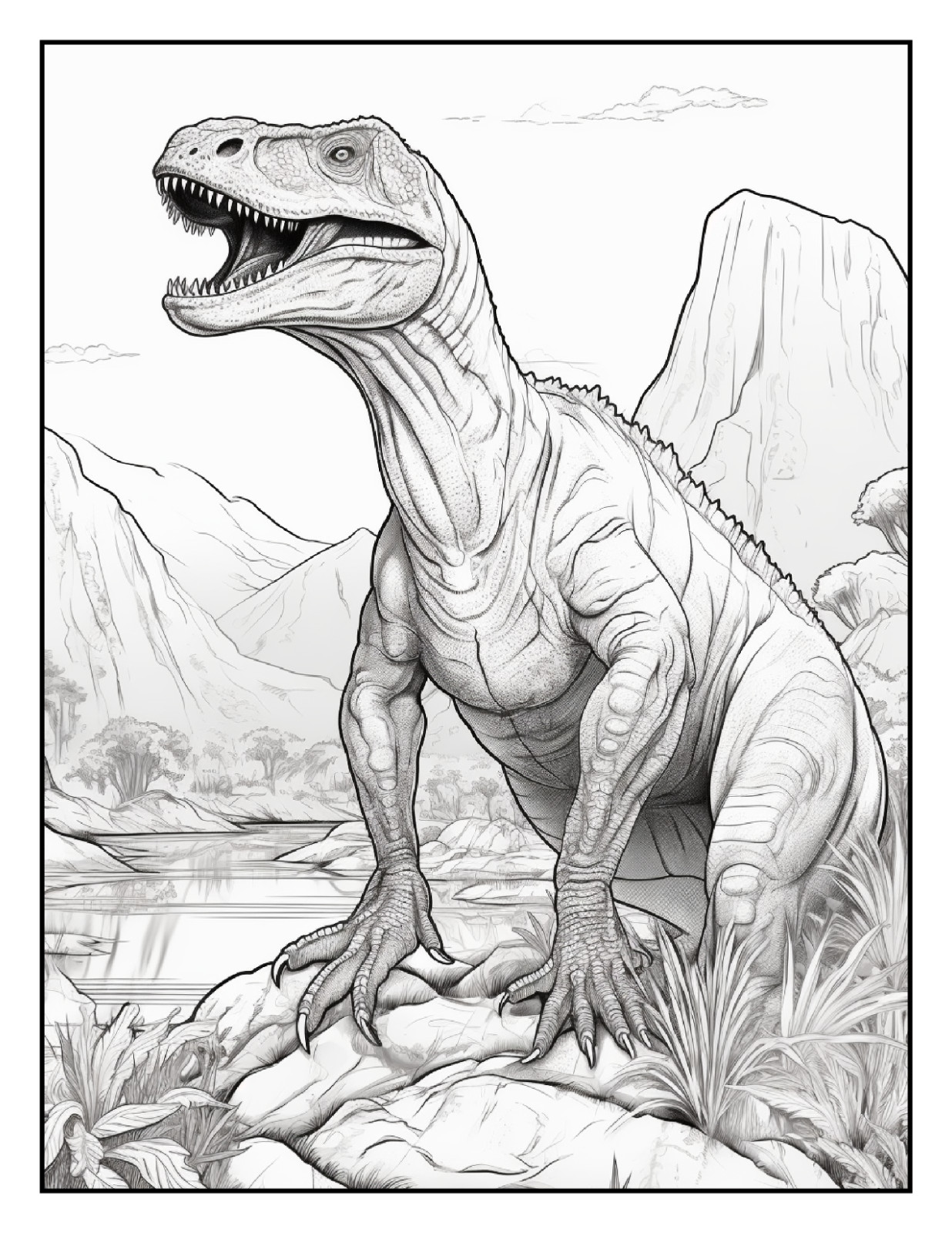 „Cute Dinosaur Coloring Book – Perfect Gift for Kids Who Love Dinosaurs“