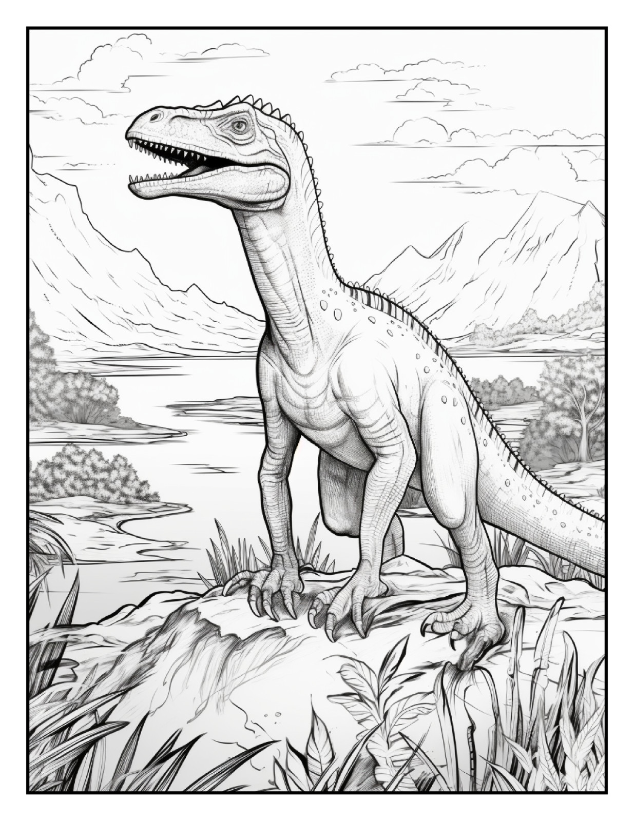 „Cute Dinosaur Coloring Book – Perfect Gift for Kids Who Love Dinosaurs“